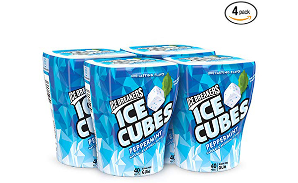 ICE BREAKERS ICE CUBES Chewing Gum, Pack of 4