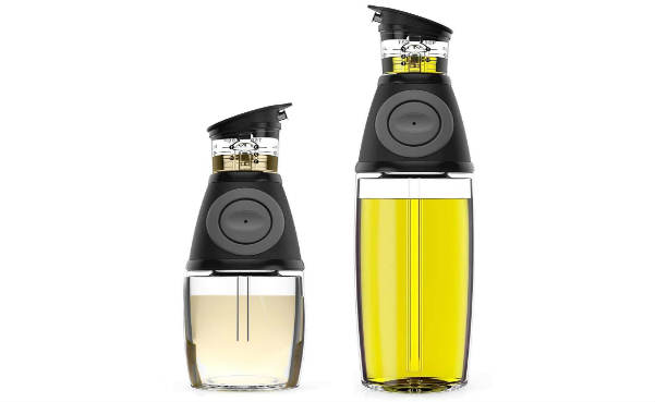 Oil and Vinegar Dispenser Set with Drip-Free Spouts - Olive Oil Dispenser Bottle for Kitchen