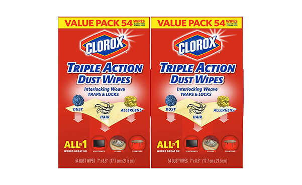 Clorox Triple Action Dust Wipes, Pack of 2