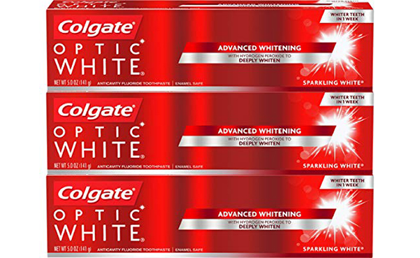 Colgate Optic White Whitening Toothpaste, 3 Count