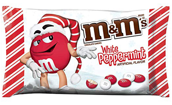 M&M'S White Peppermint Christmas Candy, 8 oz