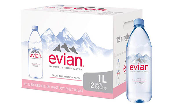 evian Natural Spring Water, Case of 12