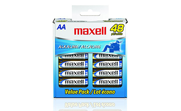 Maxell Alkaline Battery AA Cell, 48-Pack