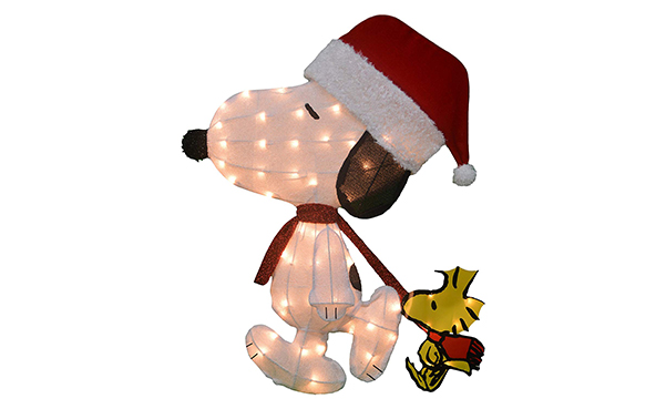 ProductWorks 32-Inch Pre-Lit Peanuts Santa Snoopy