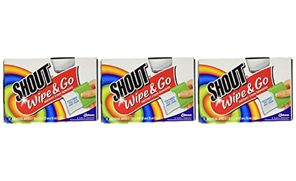 Shout Stain Remover Wipes, Pack of 3