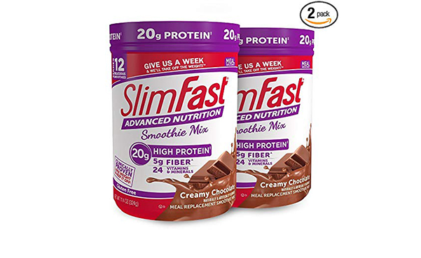 Slim Fast Protein Smoothie Powder, Creamy Chocolate, Pack of 2