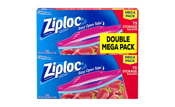 Ziploc Storage Bags, Gallon, Mega Pack, 2 Pack