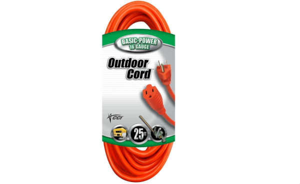 Coleman Cable Vinyl Outdoor Extension Cord In Orange With 3-Prong Plug