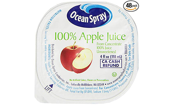 Ocean Spray Apple Juice, Pack of 48