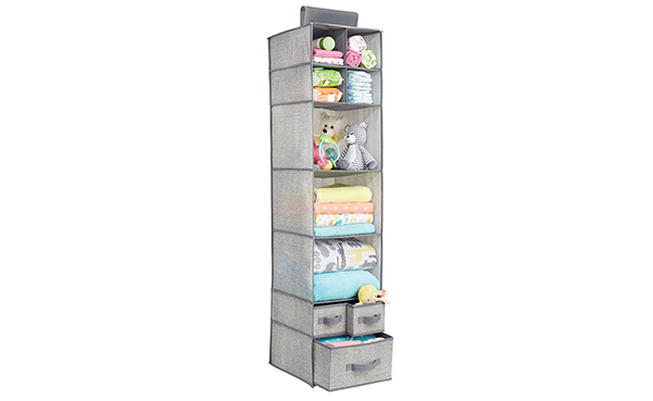 mDesign Soft Fabric Hanging Storage Organizer