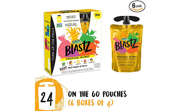 GoGo squeeZ BlastZ Fruit Pouches on the Go, 24 Pouches