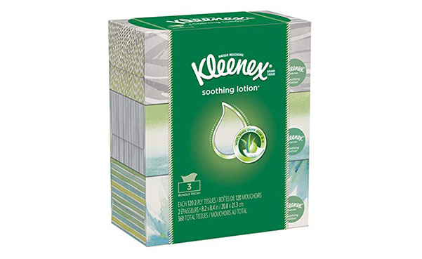 Kleenex 120 Count Lotion Facial Tissue, Pack of 3