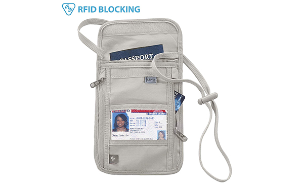 Lewis N. Clark RFID Blocking Neck Wallet Travel Pouch