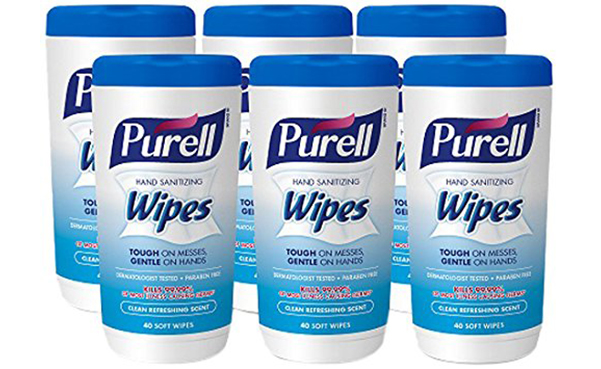 PURELL Hand Sanitizing Wipes Canisters, Pack of 6