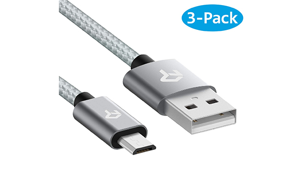 Rankie Micro USB Cable Data and Charging, 3-Pack