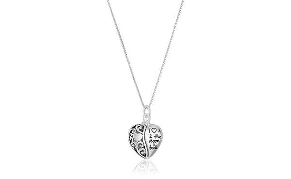Amazon Collection Sterling Silver Heart Pendant Necklace