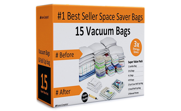 Home-Complete Vacuum Storage Bags, 15 Bags
