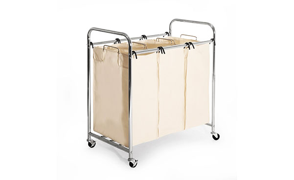 Seville 3-Bag Heavy-Duty Laundry Hamper Sorter Cart