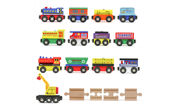 Tiny Conductors Wooden Train Cars Railroad Set