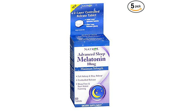 Natrol Advanced Sleep Melatonin Tablets, Pack of 5
