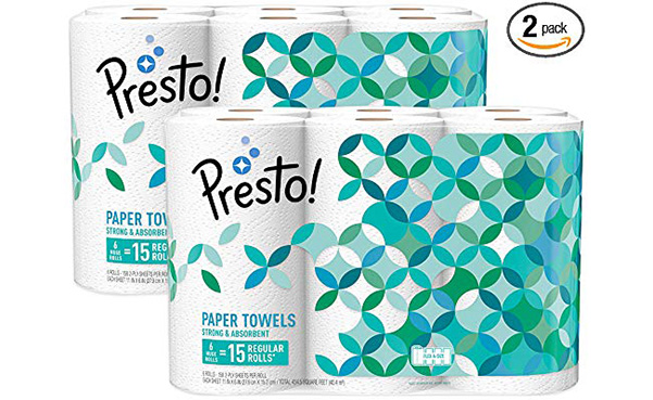 Presto! Flex-a-Size Paper Towels, Huge Roll, 2 Count