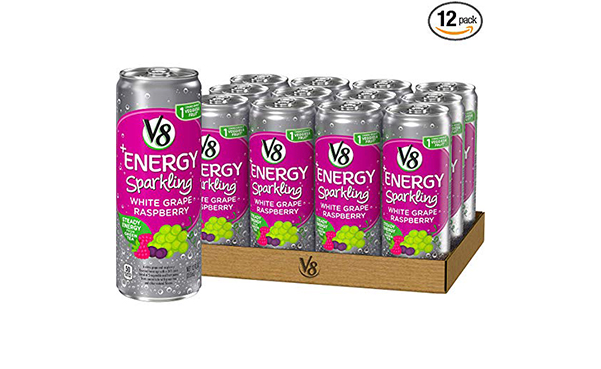 V8 +Energy White Grape Raspberry Drink, Pack of 12