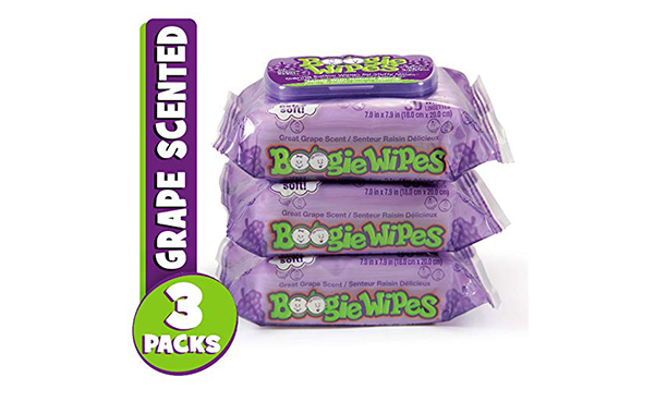 Boogie Wipes, Wet Nose Wipes for Kids and Baby, 3 Packs