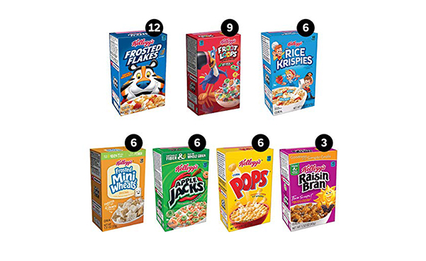 Kellogg's Breakfast Cereal, Single-Serve Boxes, 48 Count