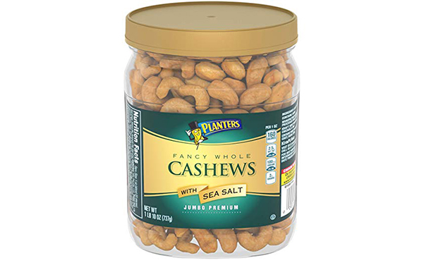Planters Fancy Whole Cashews With Sea Salt