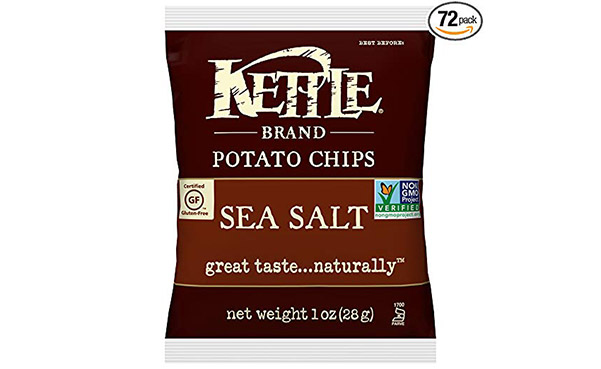 Kettle Brand Potato Chips, Sea Salt, Pack of 72