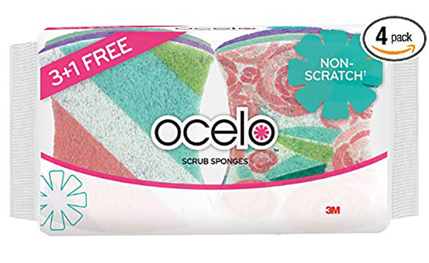 ocelo Light Duty Non-Scratch Scrub Sponge, 4 Pack