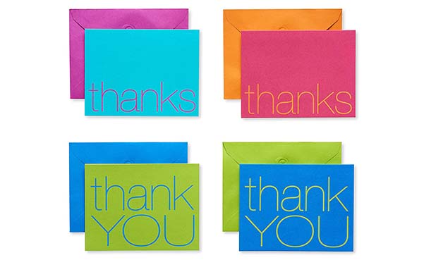 American Greetings Multicolored Thank-You Cards, 50-Count
