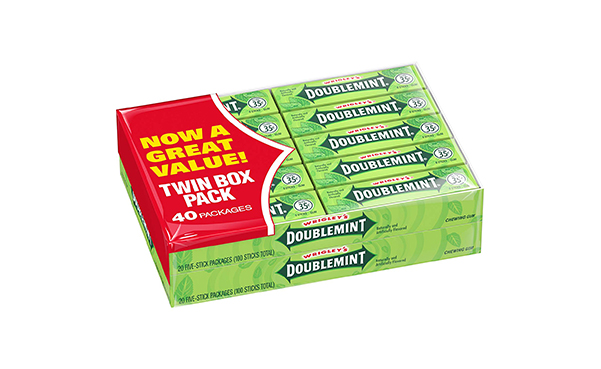 Wrigley's Doublemint Chewing Gum, 40 Pack