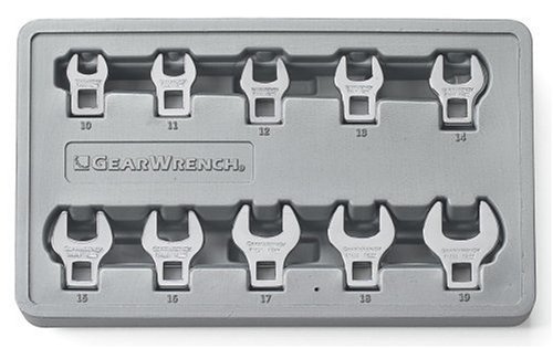 GEARWRENCH 10-Piece Metric Crowfoot Wrench Set