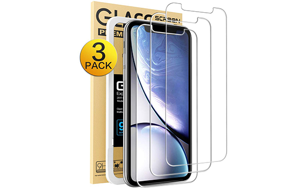 Mkeke Tempered Glass Screen Protector for Apple iPhone XR, 3-Pack