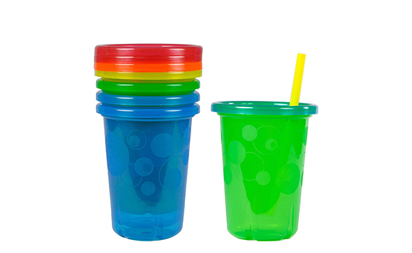 The First Years Spill Proof Straw Cups, Pack of 4