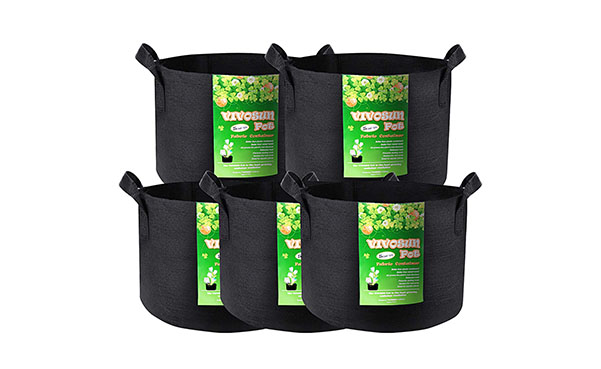 VIVOSUN 5 Gallon Grow Bags, 5-Pack