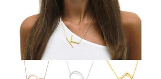 18K Gold Plated Sideway Initial Necklaces