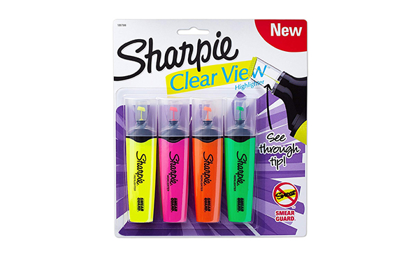 Sharpie Clear View Highlighters, 4-Count