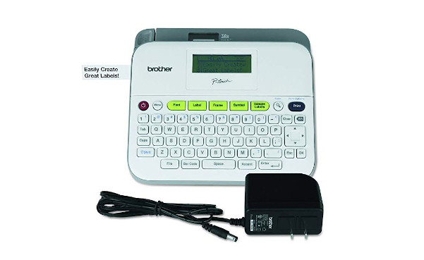 Brother P-touch Label Maker, Versatile Easy-to-Use Labeler, PTD400AD, AC Adapter, QWERTY Keyboard, Multiple Line Labeling, White