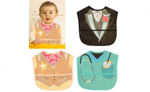 3pk Embelle Wipe-Off Baby Bibs With Pockets To Catch Food