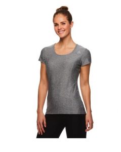Reebok Women's Fitted Performance Reverse Marled Jersey T-Shirt