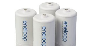 Panasonic BQ-BS1E4SA eneloop D Size Battery Adapters for Use with Ni-MH Rechargeable AA Battery Cells, 4 Pack