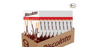 Biscolata Stix Biscuit Snacks Coated with Milk Chocolate - (9 Pack)