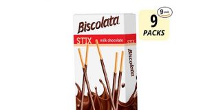 Biscolata Stix Biscuit Snacks Coated with Milk Chocolate - (9 Pack)