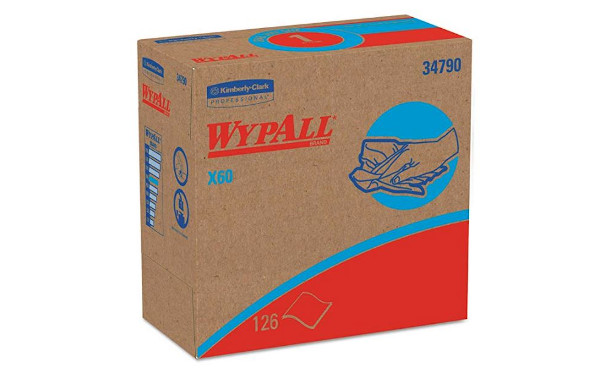 Wypall 34790CT X60 Cloths, POP-UP Box, White, 9 1/8 x 16 7/8, 126 per Box