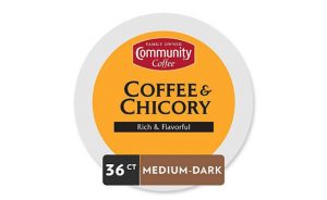 Community Coffee Coffee & Chicory Single Serve K-Cup Compatible Coffee Pods, Box of 36 Pods