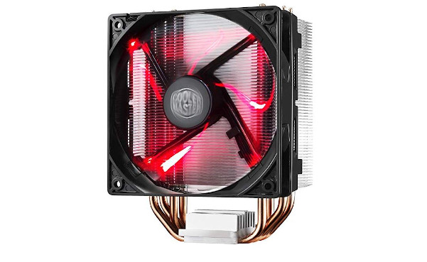Cooler Master Hyper 212 LED w/ 4 Continuous Direct Contact Heatpipes, 120mm PWM Fan, Quiet Spin Technology , Red LEDs, Intel LGA1151, AMD AM4/Ryzen