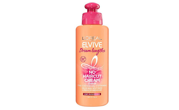 L’Oreal Paris Elvive Dream Lengths No Haircut Cream Leave in Conditioner With Fine Castor Oil & Vitamins B3 & B5 for Long, Damaged Hair, Helps Seal Split Ends & Reduces Breakage With System 6.8 FL. Oz