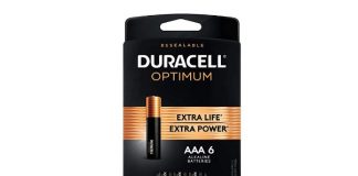 Duracell Optimum AAA Batteries | Premium Triple A 1.5V Alkaline Battery | Convenient, Resealable Package | Made in The USA | 6 Count
